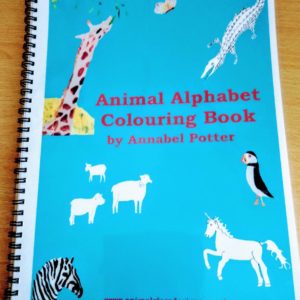 Cover of sprial bound animal alphabet colouring book