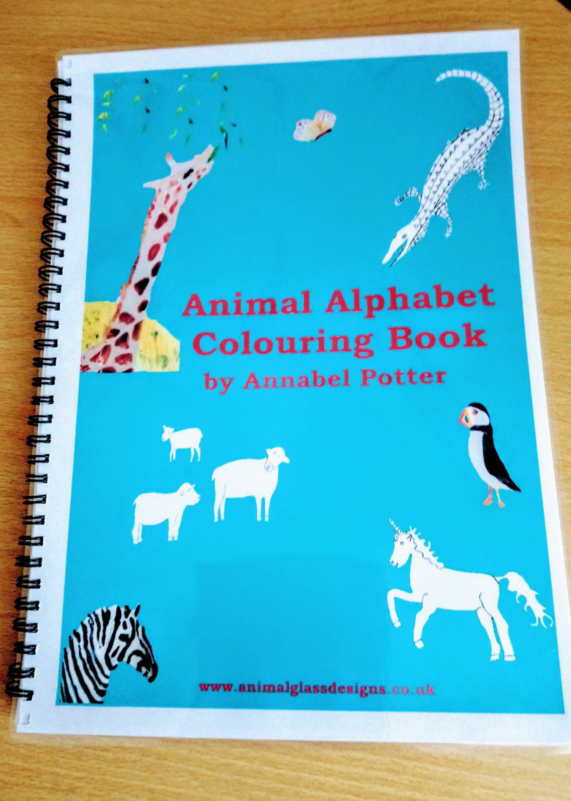 Cover of sprial bound animal alphabet colouring book