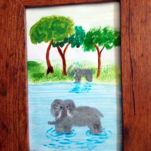 Elephant painting mixed media
