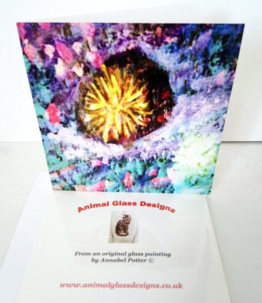 Greeting card with an abstract coral reef painting