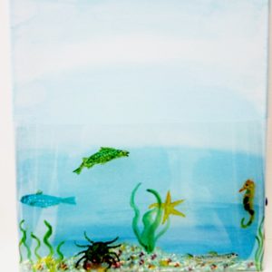 Fish Glass Painting with an acrylic background