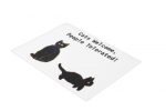 Door mat with two cute black cats and funny text 'cats welcome, people tolerated'