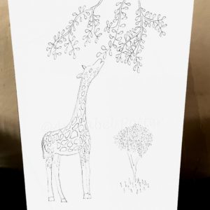 Photo of a giraffe colouring card