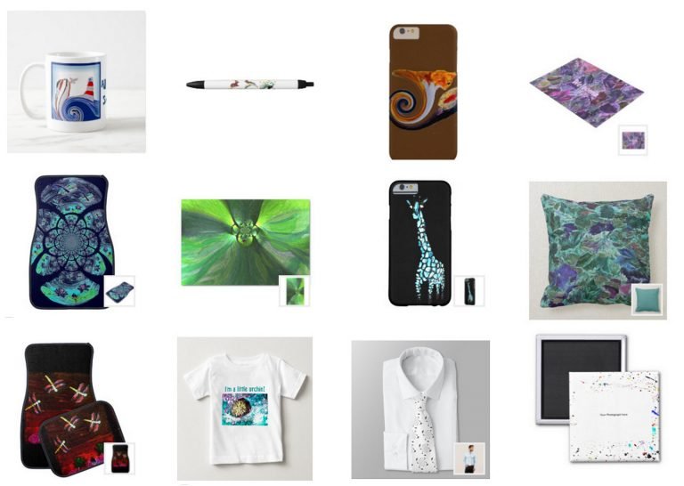 Printed products with abstract designs