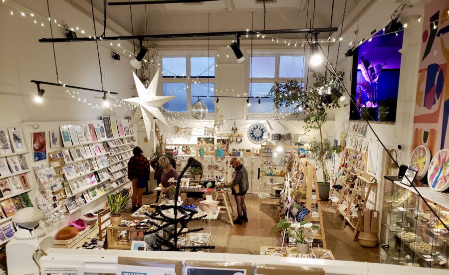 Photo of interior of makermart shop in Gandy Street, Exeter