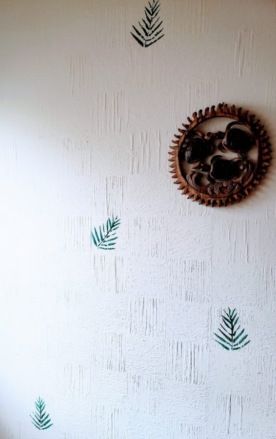 Fern print on wall paper